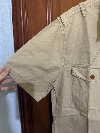 Camisa Vaquera Capri Manga Corta Beige Talla M