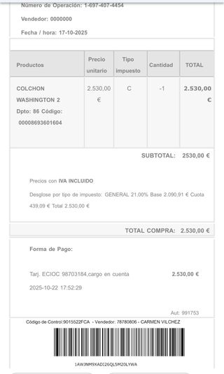 Colchón Sealy Washington