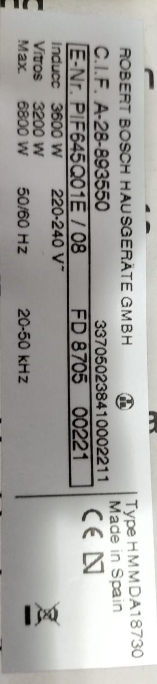 Placa Vitrocerámica e Inducción Bosch