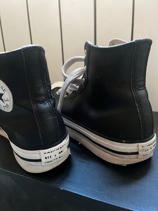 Converse Chuck Taylor Plataforma Negras de piel