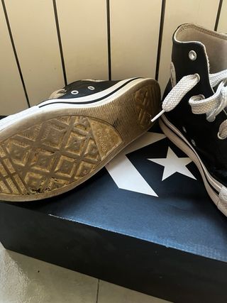 Converse Chuck Taylor Plataforma Negras de piel