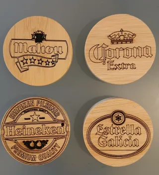 Abridor de cerveza grabados madera varias marcas