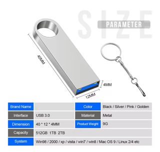 Memoria USB 2TB Plata