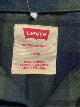 Camisa Levi's cuadros azul y verde XL
