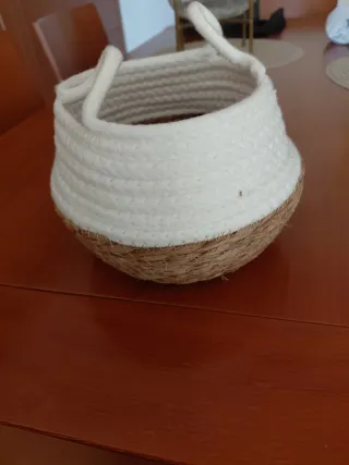 Cesta mimbre para caramelos/galletas