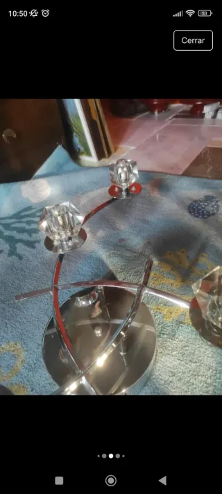 Lámpara Techo Halógena Cristal y Metal