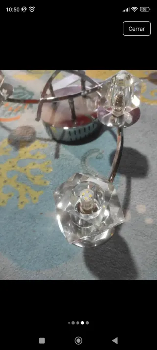 Lámpara Techo Halógena Cristal y Metal