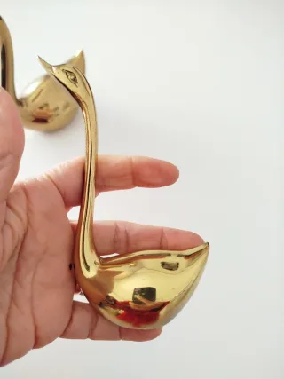 Figuras de cisne de metal (2 unidades)