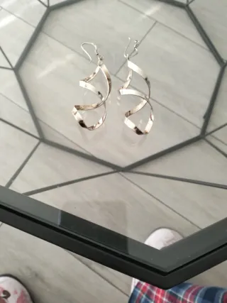 Pendientes largos espiral plata