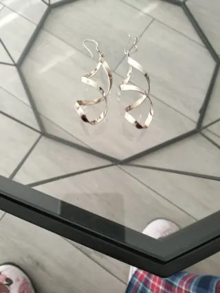Pendientes largos espiral plata
