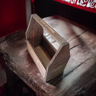 Cassetta legno Coca-Cola portabottiglie/posate