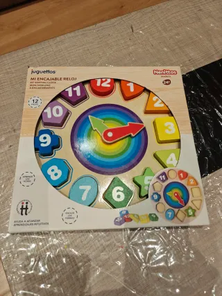 Reloj de madera para aprender las horas