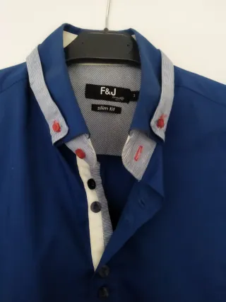 Camisa azul F&J hombre