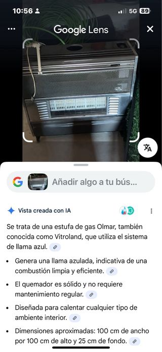 Estufa de gas Olmar