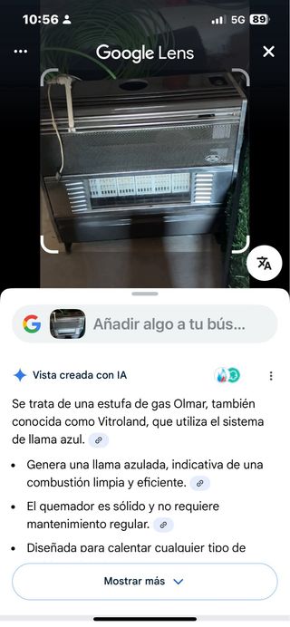 Estufa de gas Olmar