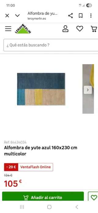 Alfombra Yute Diseño Geométrico. Me costo 139 € .