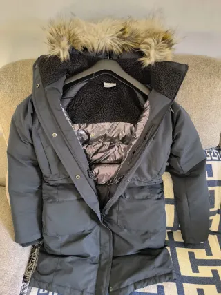 Abrigo Columbia 3/4 de Plumas Mujer negro