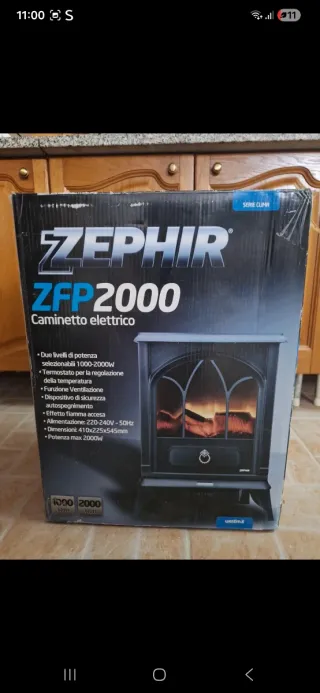 Stufa effetto camino nero