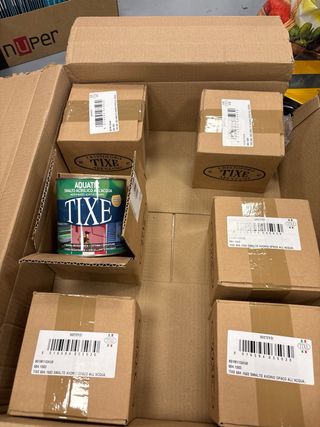 6 botes pintura acrílica TIXE marfil