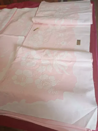 Juego de cama algodón bordado a mano