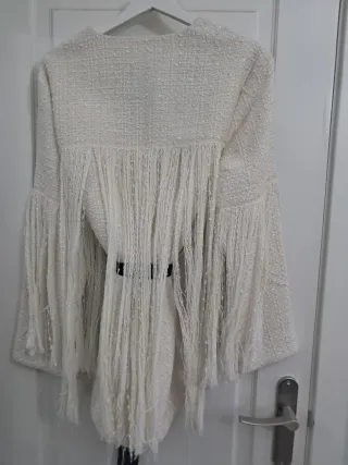 Chaqueta Zara Blanca Flecos Talla M