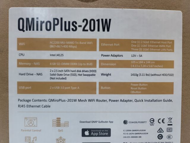 QNAP QMiroPlus-201W WiFi Mesh Router - NAS