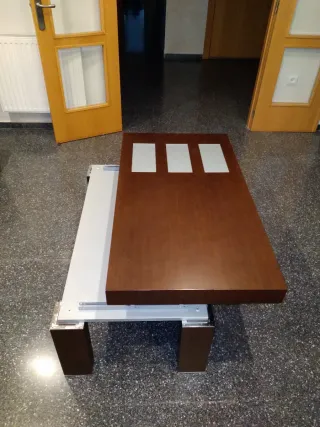 Mesa comedor extensible, mesa de centro y 4 sillas