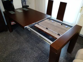 Mesa comedor extensible, mesa de centro y 4 sillas