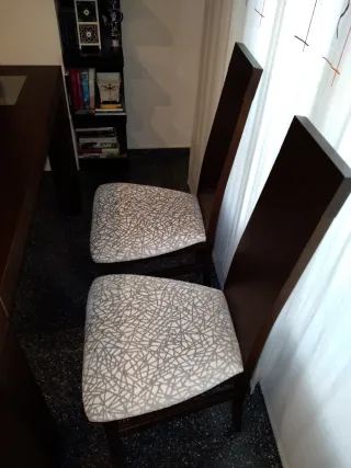 Mesa comedor extensible, mesa de centro y 4 sillas