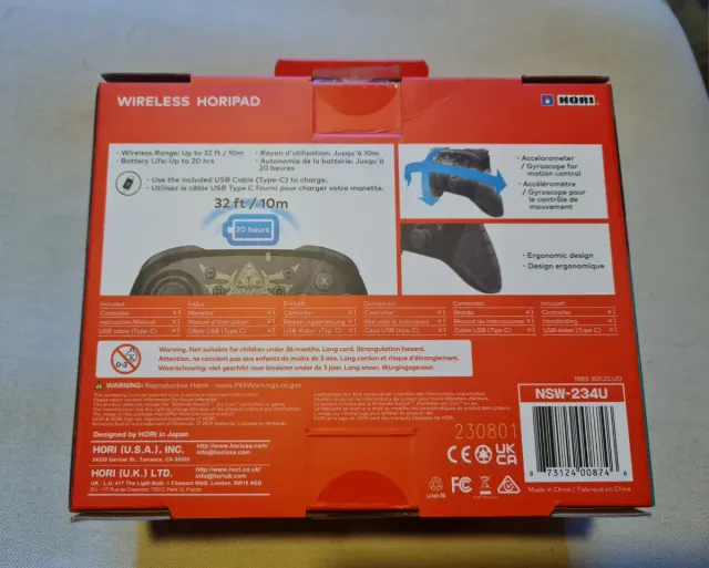 Mando Nintendo Switch Zelda Hori Wireless
