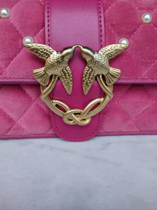 Borsa Pinko Rosa Velluto Perle