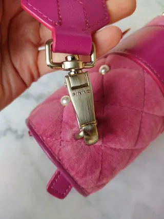 Borsa Pinko Rosa Velluto Perle