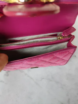 Borsa Pinko Rosa Velluto Perle