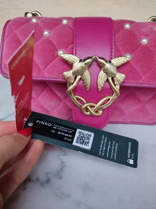 Borsa Pinko Rosa Velluto Perle