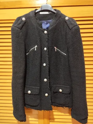 Chaqueta abrigo mujer negra