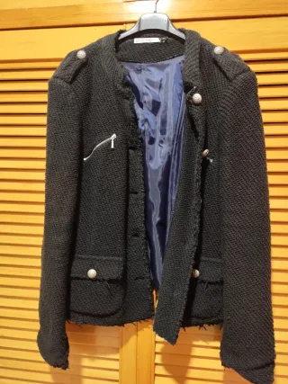Chaqueta abrigo mujer negra