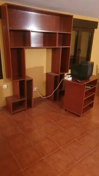 Estantería madera con TV extraíble