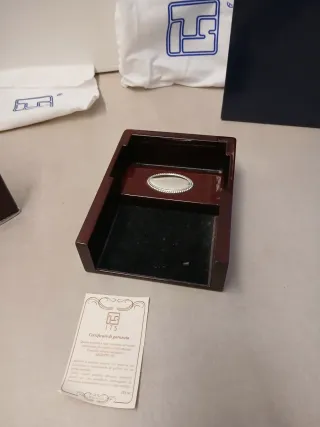 Set scrivania con inserti in argento Italsilver