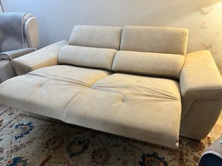 Sofa doble abatible eléctrico beige