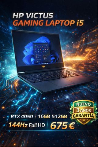 PORTATIL HP GAMING VICTUS I5 12gen RTX 4050 16GB