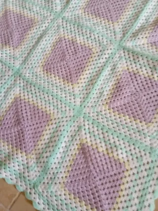 Lote 2 mantas crochet bebé