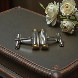 Gemelli vintage anni '60 dorati e argentati