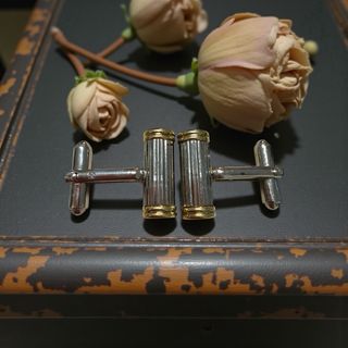 Gemelli vintage anni '60 dorati e argentati