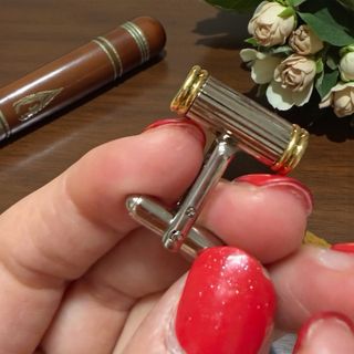 Gemelli vintage anni '60 dorati e argentati