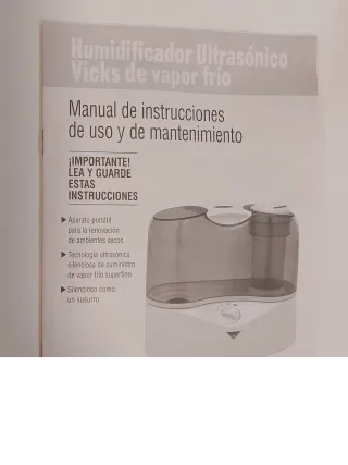 HUMIDIFICADOR VICKS ULTRASÓNICO | 2L | Como nuevo