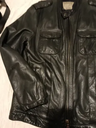 Cazadora Cuero Springfield Negra