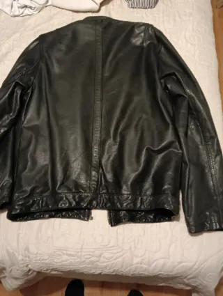 Cazadora Cuero Springfield Negra