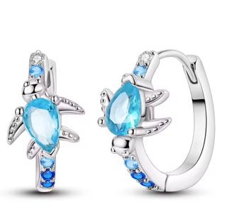 Collar Tortuga modelo  Pandora Azul y Plata