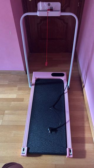 Cinta de correr rosa plegable 4 en 1