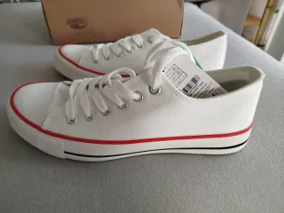 Zapatillas lona blanca cordones talla 38 TEX